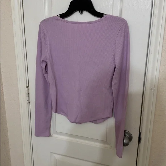 BP Lavender Cropped Long Sleeve Thermal Top - M - NWOT - Picture 4 of 4